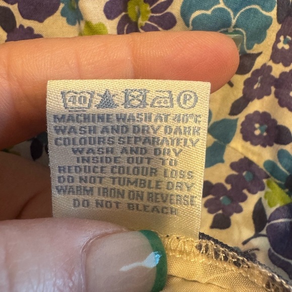 Bodens Blue Teal Green Floral Sleeveless Tank Top Side Zipper Neck Detail Sz 3 - Picture 6 of 10